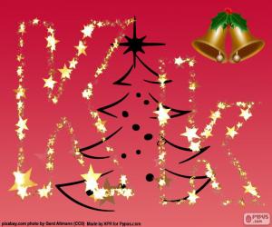 Puzzle de Fondo de Navidad, letra K