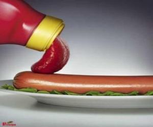 Puzzle de Frankfurt con ketchup