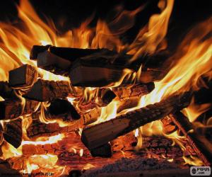 Puzzle de Fuego en la chimenea