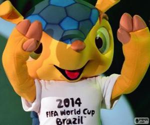 Puzzle de Fuleco, la mascota oficial del Mundial de Futbol 2014 de Brasil es un armadillo