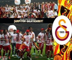 Puzzle de Galatasaray, campeón Super Lig 2012-2013, liga de fútbol de Turquía