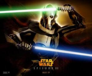 Puzzle de General Grievous es un temible y poderoso cyborg que ha consagrado su vida a la destrucción de la República y el exterminio de los caballeros Jedi.