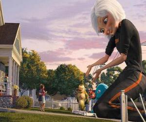 Puzzle de Genórmica junto a sus amigos los monstruos y unos humanos asustados