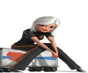 Puzzle de Genórmica sentada sobre un camión trailer