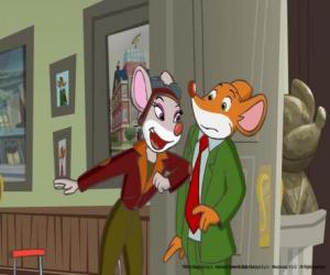 Puzzle de Geronimo Stilton, junto a su hermana Tea, una gran aventurera