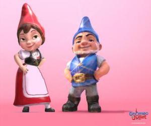 Puzzle de Gnomeo y Julieta, los protagonistas de una película basada en la obra de Shakespeare Romeo y Julieta
