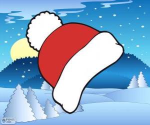 Puzzle de Gorro de invierno rojo y blanco