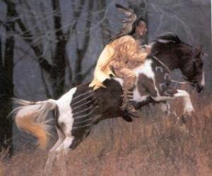 Puzzle de Guerrero indio cabalgando