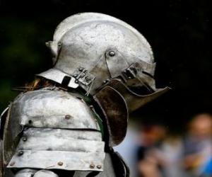 Puzzle de Guerrero protegido con armadura y casco