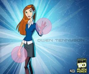 Puzzle de Gwen Tennyson, una de las protagonistas de Ben 10 y Ben 10 Alien Force