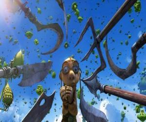 Puzzle de Gwizdo, amenazado con unas armas