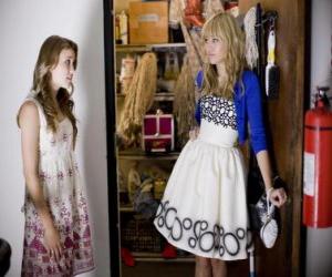 Puzzle de Hannah Montana (Miley Cyrus) con su amiga Lily