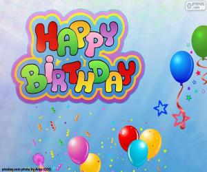 Puzzle de Happy Birthday, feliz cumpleaños