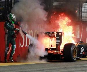 Puzzle de Heikki Kovalainen - Lotus - Singapur 2010