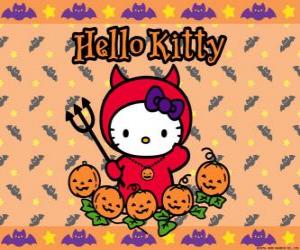 Puzzle de Hello Kitty disfrazada en Halloween