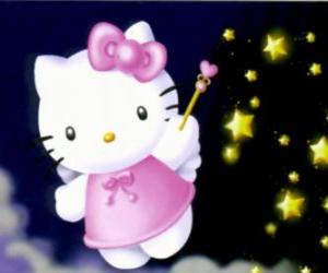 Puzzle de Hello Kitty es una hada entre las estrellas