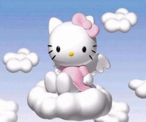 Puzzle de Hello Kitty volando encima de una nube