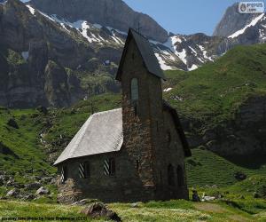 Puzzle de Iglesia de alta montaña, Suiza