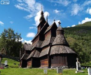 Puzzle de Iglesia de madera de Borgund, Noruega