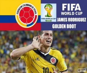Puzzle de James Rodriguez, Bota de Oro. Mundial de Fútbol Brasil 2014