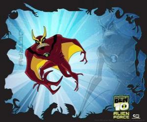 Puzzle de JetRay es un alien aerofibio capaz de volar y nadar más rápido que la velocidad del sonido