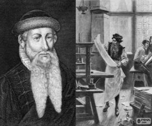 Puzzle de Johannes Gutenberg (1398 - 1468), inventor de la imprenta moderna