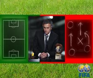 Puzzle de José Mourinho entrenador del Año FIFA 2010 de fútbol masculino