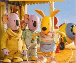 Puzzle de Josie el canguro saltando a la cuerda