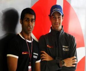 Puzzle de Karun Chandhok y Bruno Senna, pilotos de la escuderia Hispania Racing