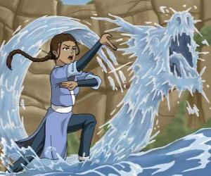 Puzzle de Katara es una poderosa maestra - agua que acompaña a Aang junto con su hermano Sokka