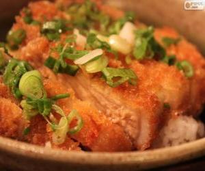 Puzzle de Katsudon, plato japonés