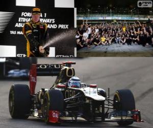Puzzle de Kimi Raikkonen celebra su victoria en el Gran Premio de Abu Dabi 2012