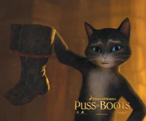 Puzzle de Kitty Zarpas Suaves, una nueva amiga del Gato con Botas. Kitty Patitas Suaves