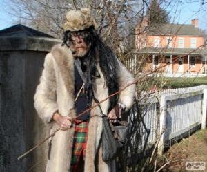 Puzzle de Knecht Ruprecht, Belsnickel, Pelzmärtel, personajes del folklore germánico para los niños con mal comportamiento