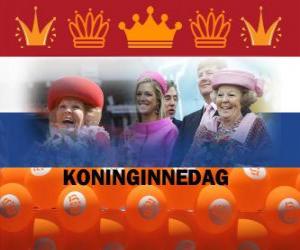 Puzzle de Koninginnedag o Día de la Reina, fiesta nacional de los Países Bajos el 30 de abril para celebrar el cumpleaños de la Reina