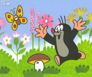 Puzzle de Krtek el pequeño topo corriendo