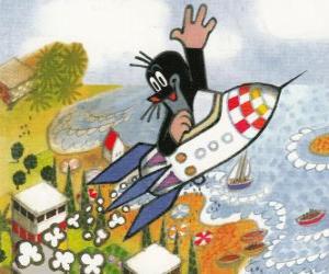 Puzzle de Krtek va al espacio