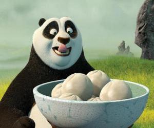 Puzzle de Kung Fu Panda quiere comerse unos panecitos hechos de arroz