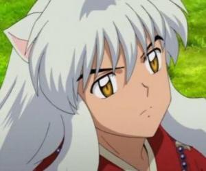 Puzzle de La cabeza de Inuyasha con su larga cabellera