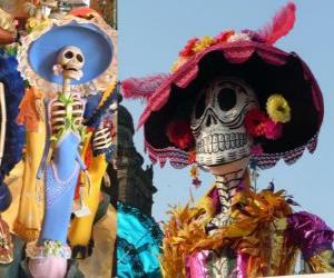 Puzzle de La calavera Catrina, uno de los personajes más populares de la celebración del Día de los Muertos en México