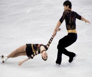 Puzzle de La competición por parejas es una de las disciplinas del patinaje artístico sobre hielo