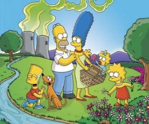 Puzzle de La família Simpson en un dia picnic