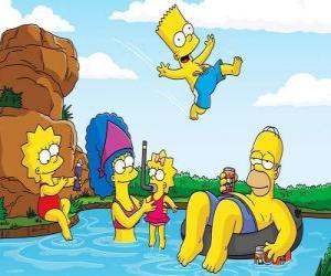 Puzzle de La família Simpson un domingo de verano