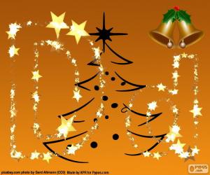 Puzzle de La letra D de estrellas