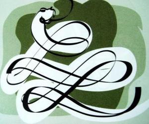 Puzzle de La serpiente, el signo de la Serpiente, el Año de la Serpiente. El sexto de los signos del horóscopo chino