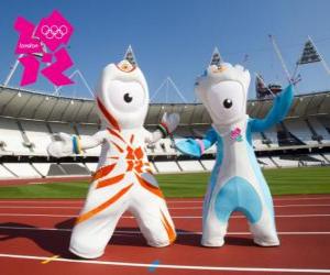 Puzzle de Las mascotas de los Juegos Olímpicos y Paralímpicos Londres 2012 son Wenlock y Mandeville