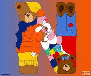 Puzzle de Letra N de osos