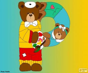 Puzzle de Letra P de osos