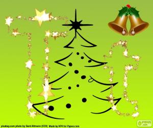 Puzzle de Letra T de Navidad