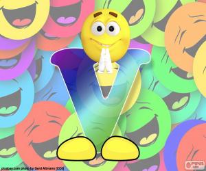Puzzle de Letra V de smiley